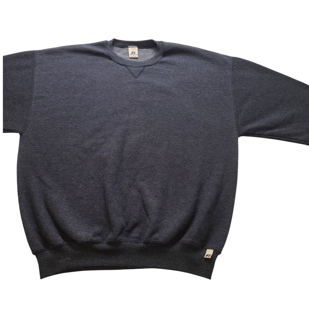 Russell Athletic Men's XL Blue Heathered Crewneck Sweatshirt Fleece Pullover